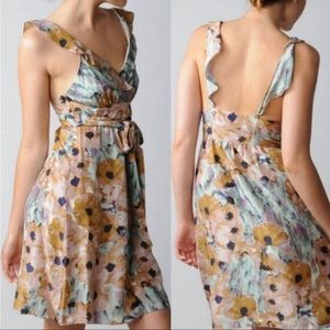 Theory Galila Marble Flower Ruffle Dress Size 4